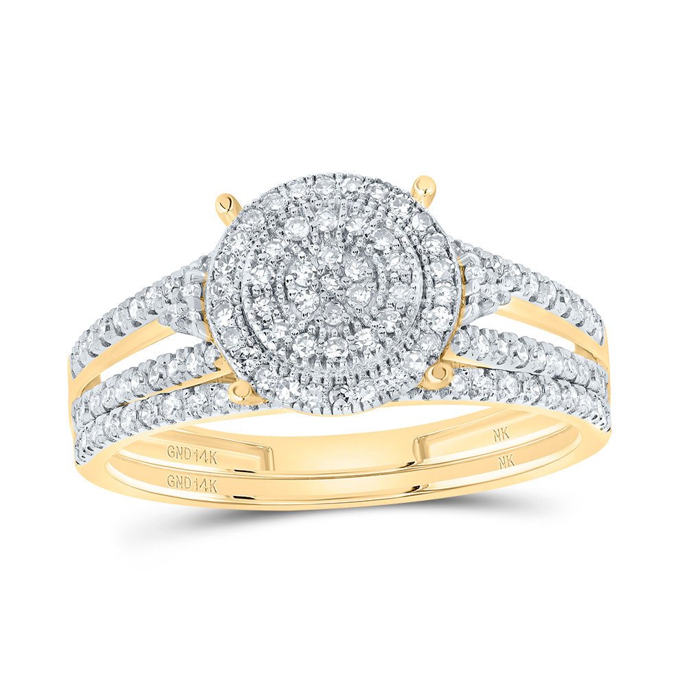 14K Yellow Gold Diamond Fashion Bridal Set 1/2 Cttw - Splendid Jewellery