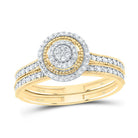 14K Yellow Gold Diamond Fashion Bridal Set 1/3 Cttw - Splendid Jewellery