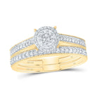 14K Yellow Gold Diamond Fashion Bridal Set 1/4 Cttw - Splendid Jewellery