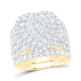 14K Yellow Gold Diamond Fashion Bridal Set 3 3/4 Cttw - Splendid Jewellery