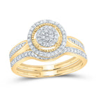 14K Yellow Gold Diamond Fashion Bridal Set 3/8 Cttw - Splendid Jewellery