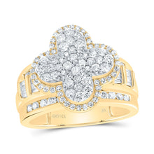 Load image into Gallery viewer, 14K Yellow Gold Diamond Fashion Clover Ring 1 1/3 Cttw - Splendid Jewellery