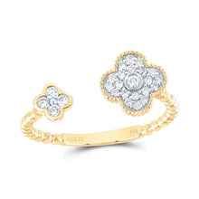 Load image into Gallery viewer, 14K Yellow Gold Diamond Fashion Clover Ring 1/5 Cttw - Splendid Jewellery