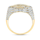 14K Yellow Gold Diamond Fashion Clover Women's Ring 1 1/2 Cttw - Splendid Jewellery