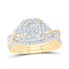 Load image into Gallery viewer, 14K Yellow Gold Diamond Fashion Cushion Bridal Set 1/2 Cttw - Splendid Jewellery