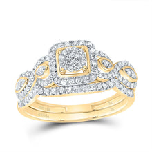 Load image into Gallery viewer, 14K Yellow Gold Diamond Fashion Cushion Bridal Set 1/2 Cttw - Splendid Jewellery