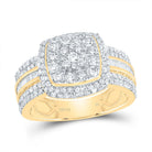 14K Yellow Gold Diamond Fashion Cushion Ring 1 1/3 Cttw - Splendid Jewellery