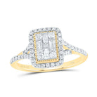 14K Yellow Gold Diamond Fashion Emerald Baguette Ring 1/2 Cttw - Splendid Jewellery