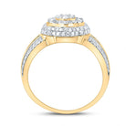14K Yellow Gold Diamond Fashion Flower Ring 1 Cttw - Splendid Jewellery