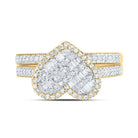 14K Yellow Gold Diamond Fashion Heart Bridal Set 1/2 Cttw - Splendid Jewellery