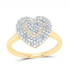 14K Yellow Gold Diamond Fashion Heart Ring 1/2 Cttw - Splendid Jewellery