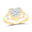 14K Yellow Gold Diamond Fashion Heart Ring 1/2 Cttw - Splendid Jewellery