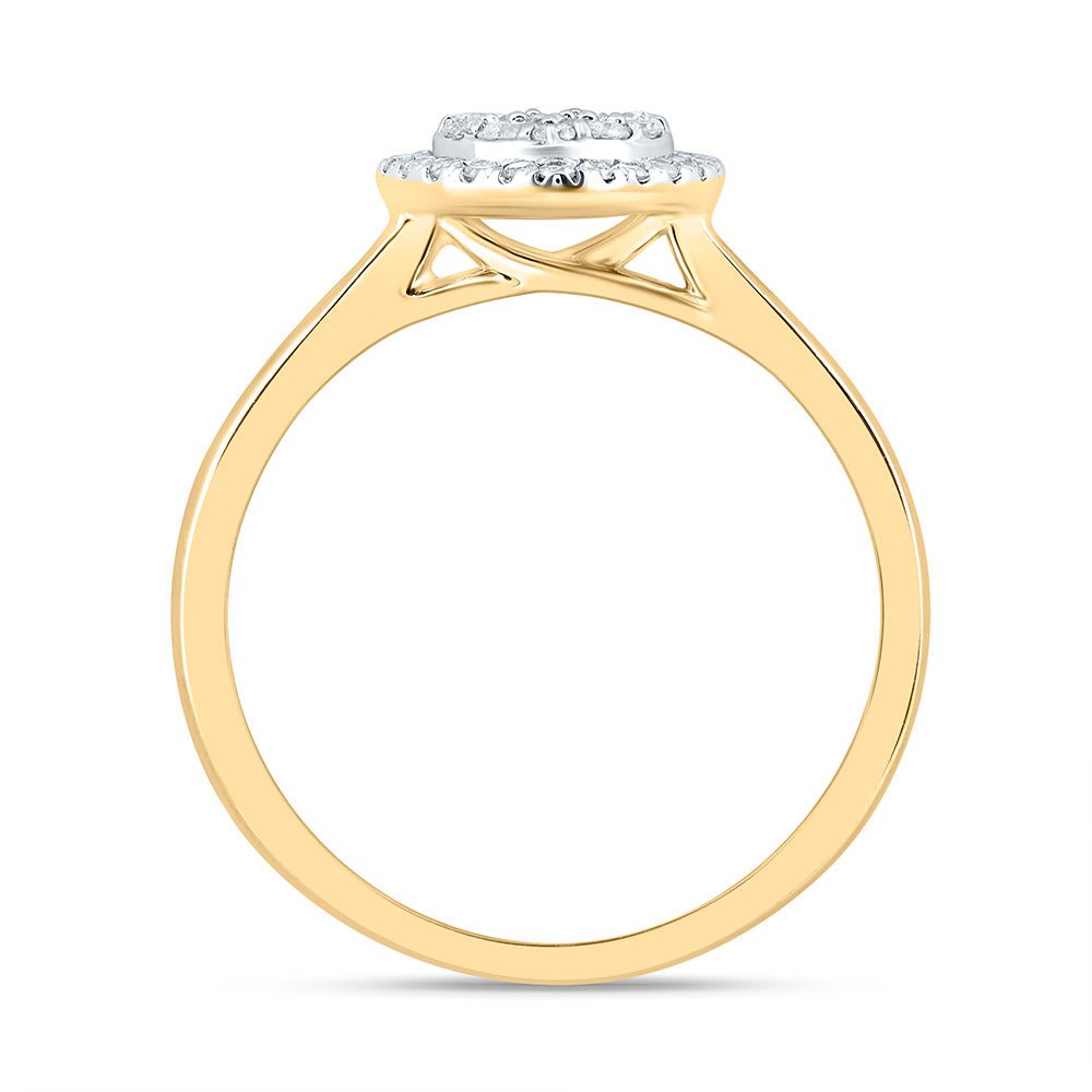 14K Yellow Gold Diamond Fashion Heart Ring 1/3 Cttw - Splendid Jewellery
