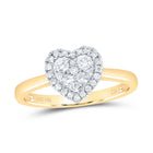 14K Yellow Gold Diamond Fashion Heart Ring 1/3 Cttw - Splendid Jewellery