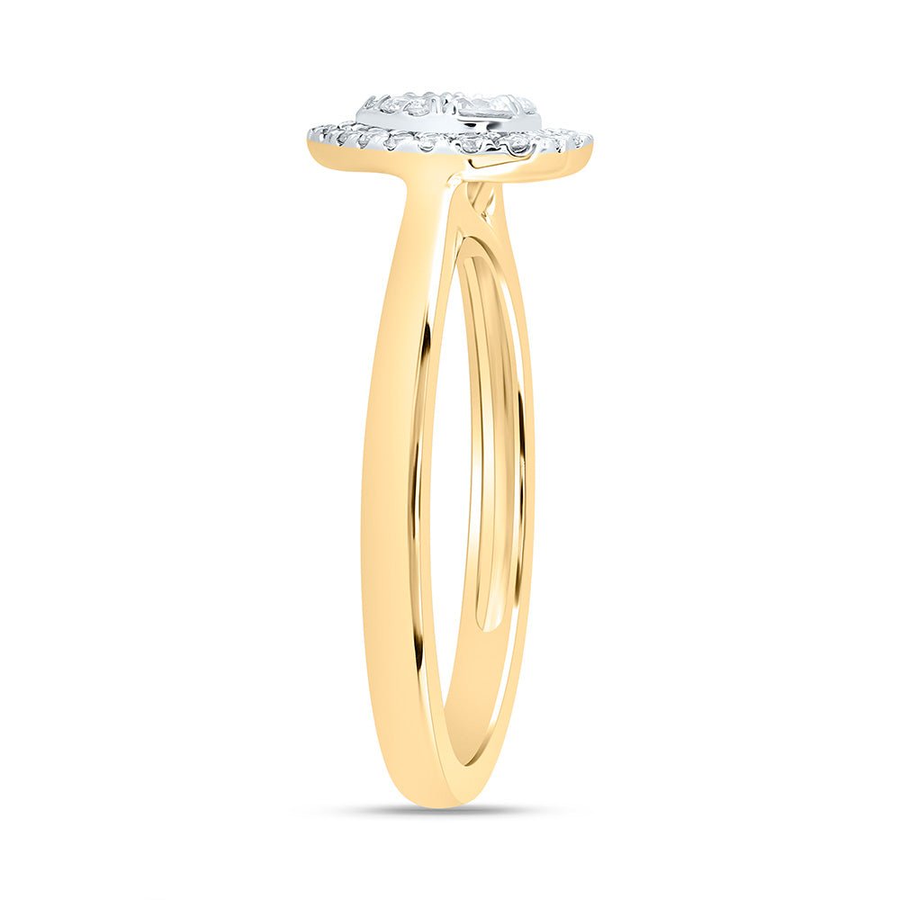 14K Yellow Gold Diamond Fashion Heart Ring 1/3 Cttw - Splendid Jewellery