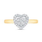 14K Yellow Gold Diamond Fashion Heart Ring 1/3 Cttw - Splendid Jewellery