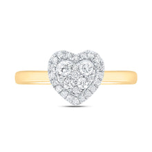 Load image into Gallery viewer, 14K Yellow Gold Diamond Fashion Heart Ring 1/3 Cttw - Splendid Jewellery