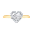 14K Yellow Gold Diamond Fashion Heart Ring 1/3 Cttw - Splendid Jewellery