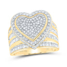 14K Yellow Gold Diamond Fashion Heart Ring 2 1/5 Cttw - Splendid Jewellery
