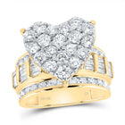 14K Yellow Gold Diamond Fashion Heart Ring 3 Cttw - Splendid Jewellery