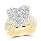 14K Yellow Gold Diamond ""Fashion Heart Ring""" 4 Cttw - Splendid Jewellery