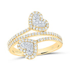 14K Yellow Gold Diamond Fashion Heart Ring 5/8 Cttw - Splendid Jewellery