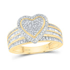 14K Yellow Gold Diamond Fashion Heart Ring 7/8 Cttw - Splendid Jewellery