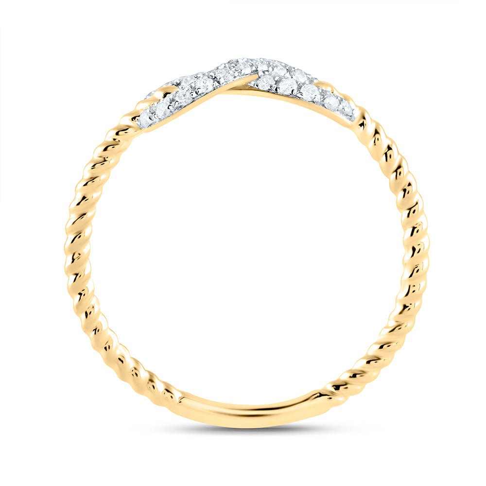 14K Yellow Gold Diamond Fashion Infinity Ring 1/5 Cttw - Splendid Jewellery