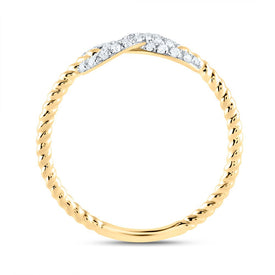 14K Yellow Gold Diamond Fashion Infinity Ring 1/5 Cttw - Splendid Jewellery