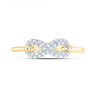 14K Yellow Gold Diamond Fashion Infinity Ring 1/5 Cttw - Splendid Jewellery
