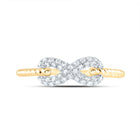 14K Yellow Gold Diamond Fashion Infinity Ring 1/5 Cttw - Splendid Jewellery