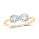 14K Yellow Gold Diamond Fashion Infinity Ring 1/5 Cttw - Splendid Jewellery