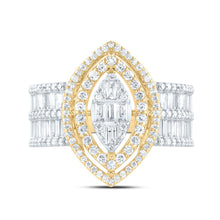 Load image into Gallery viewer, 14K Yellow Gold Diamond Fashion Marquise Baguette Bridal Ring 1 3/4 Cttw - Splendid Jewellery