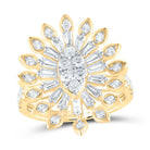 14K Yellow Gold Diamond Fashion Marquise Ring 1 7/8 Cttw - Splendid Jewellery