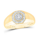 14K Yellow Gold Diamond Fashion Men's Ring 1/2 Cttw - Splendid Jewellery