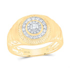 14K Yellow Gold Diamond Fashion Men's Ring 1/2 Cttw - Splendid Jewellery