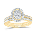 14K Yellow Gold Diamond Fashion Oval Bridal Set 1/2 Cttw - Splendid Jewellery