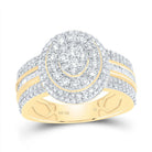 14K Yellow Gold Diamond Fashion Oval Ring 1 1/4 Cttw - Splendid Jewellery