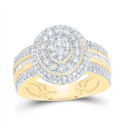 14K Yellow Gold Diamond Fashion Oval Ring 1 1/4 Cttw - Splendid Jewellery