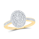 14K Yellow Gold Diamond Fashion Oval Ring 1/2 Cttw - Splendid Jewellery