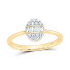 14K Yellow Gold Diamond Fashion Oval Ring 1/4 Cttw - Splendid Jewellery