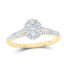 14K Yellow Gold Diamond Fashion Oval Ring 3/8 Cttw - Splendid Jewellery