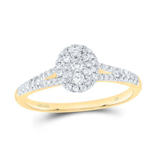 Load image into Gallery viewer, 14K Yellow Gold Diamond Fashion Oval Ring 3/8 Cttw - Splendid Jewellery