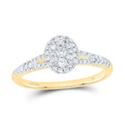 14K Yellow Gold Diamond Fashion Oval Ring 3/8 Cttw - Splendid Jewellery