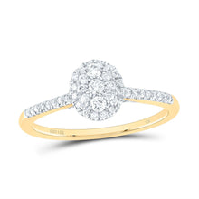 Load image into Gallery viewer, 14K Yellow Gold Diamond Fashion Oval Ring 3/8 Cttw - Splendid Jewellery