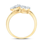 14K Yellow Gold Diamond Fashion Pear Cuff Ring 1 3/8 Cttw - Splendid Jewellery