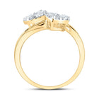 14K Yellow Gold Diamond Fashion Pear Cuff Ring 1 3/8 Cttw - Splendid Jewellery