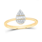 14K Yellow Gold Diamond Fashion Pear Ring 1/5 Cttw - Splendid Jewellery