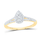 14K Yellow Gold Diamond Fashion Pear Ring 3/8 Cttw - Splendid Jewellery