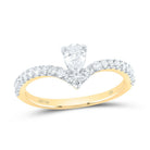 14K Yellow Gold Diamond Fashion Pear Women's Ring 5/8 Cttw - Splendid Jewellery